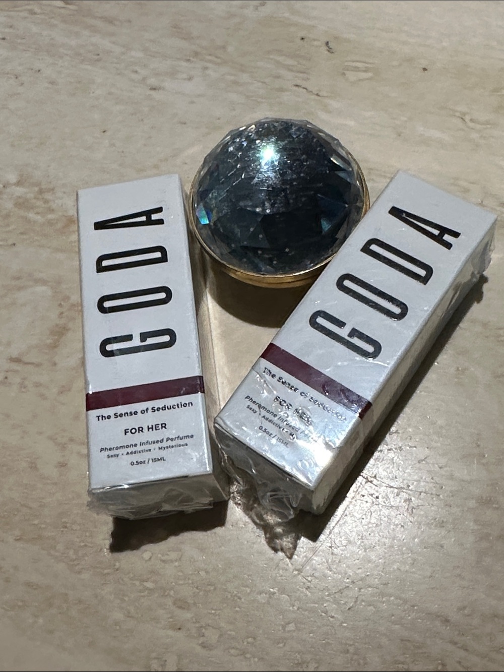 GODA Pheromone Perfume for Her – White & Burgundy Packaging